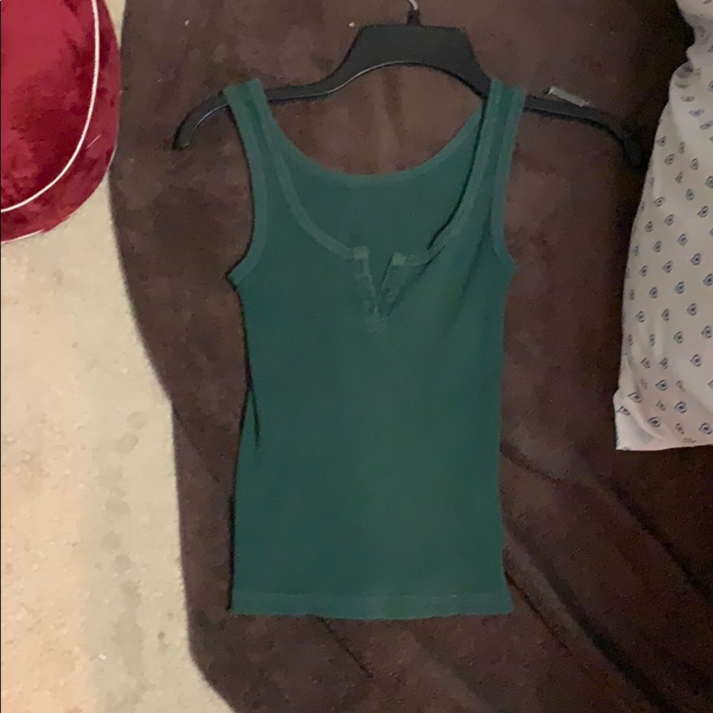 Dark green button down tank top